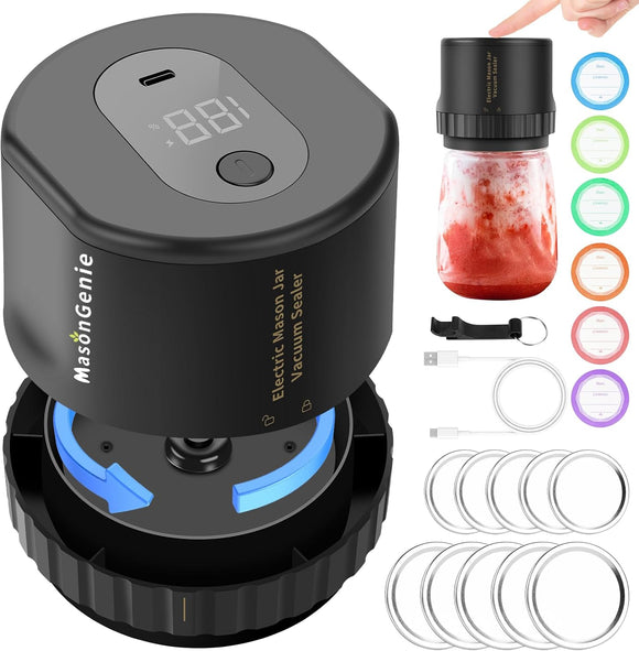 Vacuum sealer, portable electric jar sealer